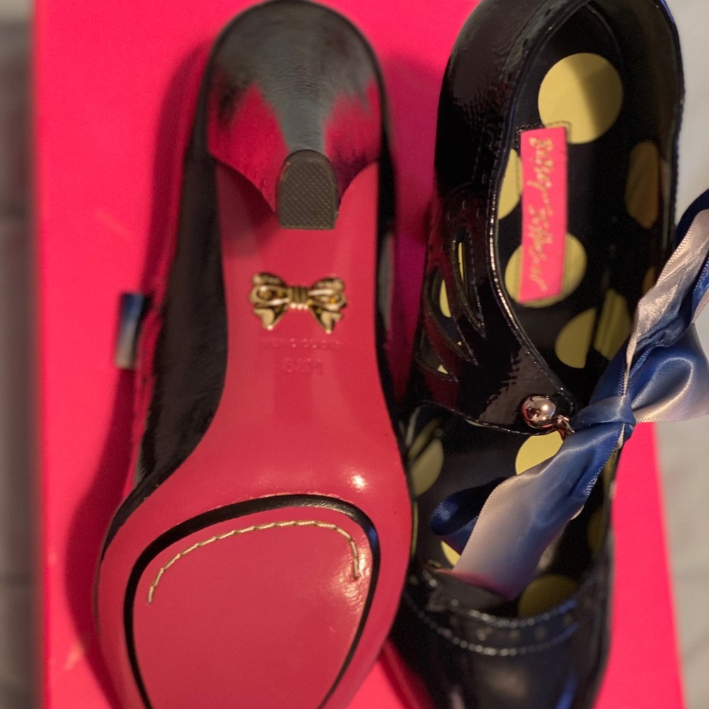Blue Shoes Pink Bottoms Mary Jane Shoes